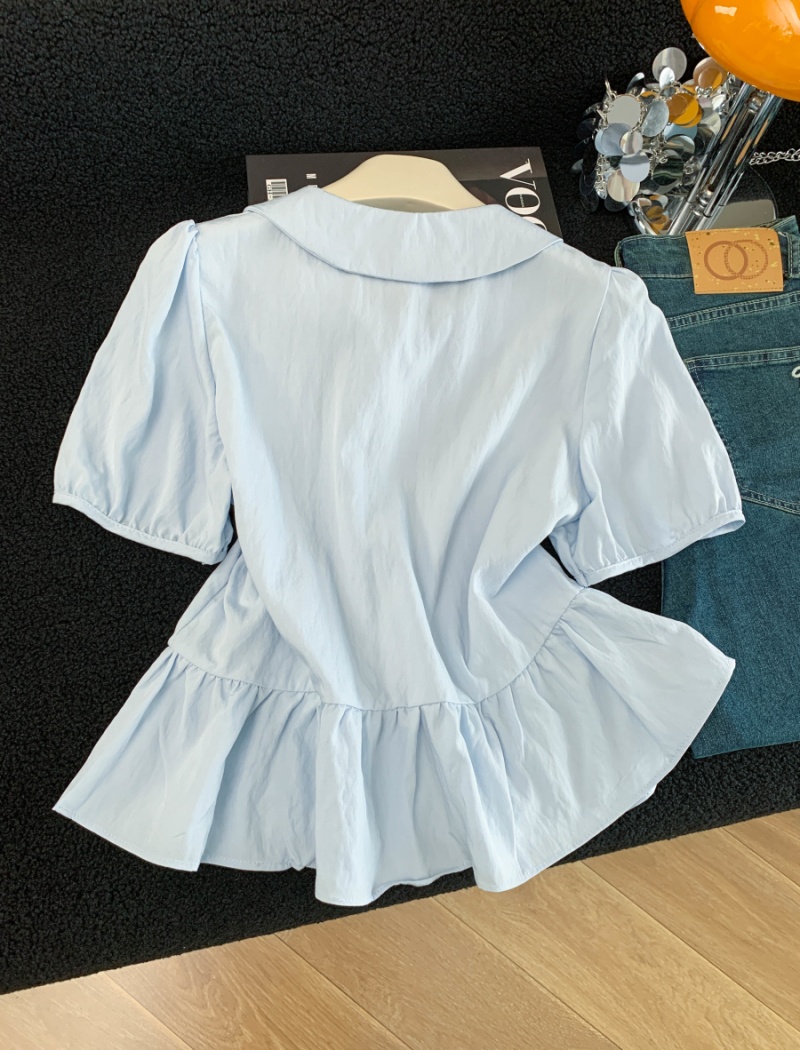 Short sleeve lace shirt fashion tops for women