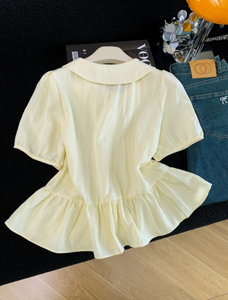 Short sleeve lace shirt fashion tops for women