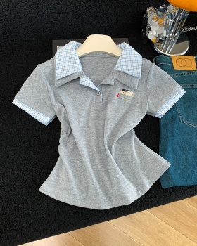 Summer Western style tops splice T-shirt for women