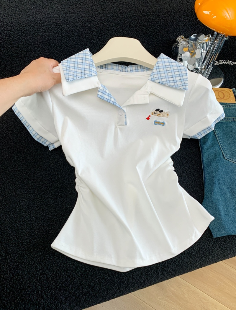 Summer Western style tops splice T-shirt for women