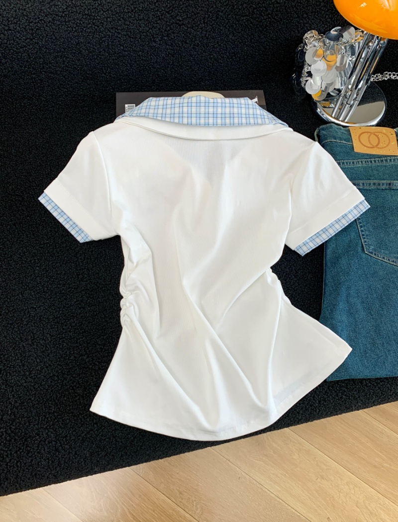 Summer Western style tops splice T-shirt for women