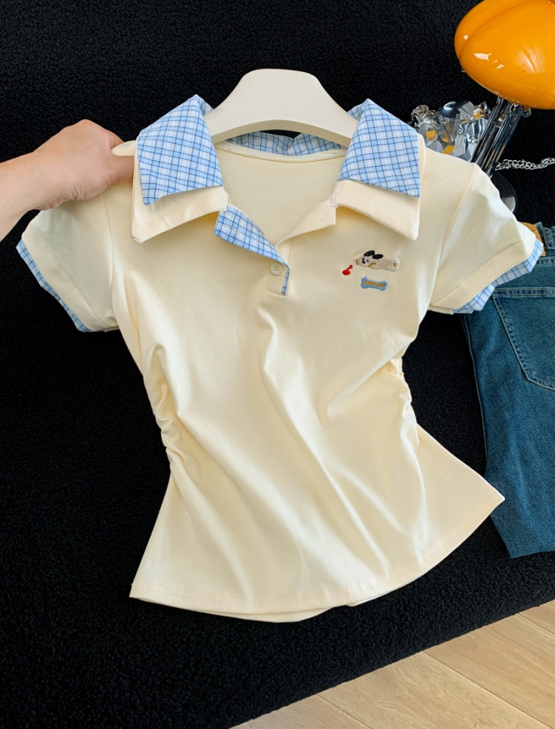 Summer Western style tops splice T-shirt for women