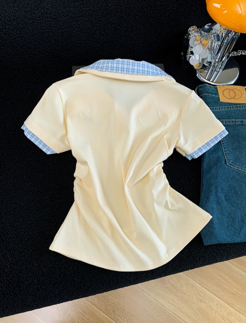 Summer Western style tops splice T-shirt for women