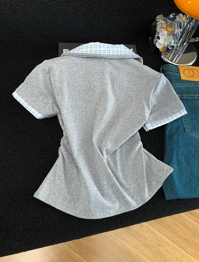 Summer Western style tops splice T-shirt for women