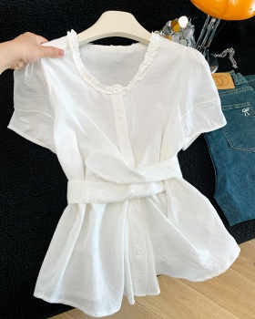 Frenum slim shirt summer short sleeve tops for women