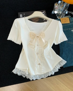 Splice spicegirl sexy summer slim lace T-shirt for women