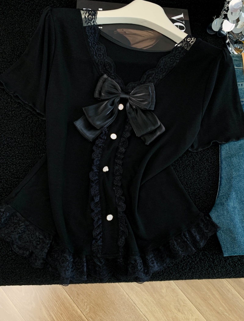 Splice spicegirl sexy summer slim lace T-shirt for women