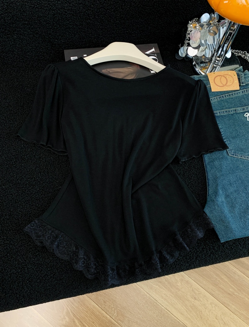 Splice spicegirl sexy summer slim lace T-shirt for women