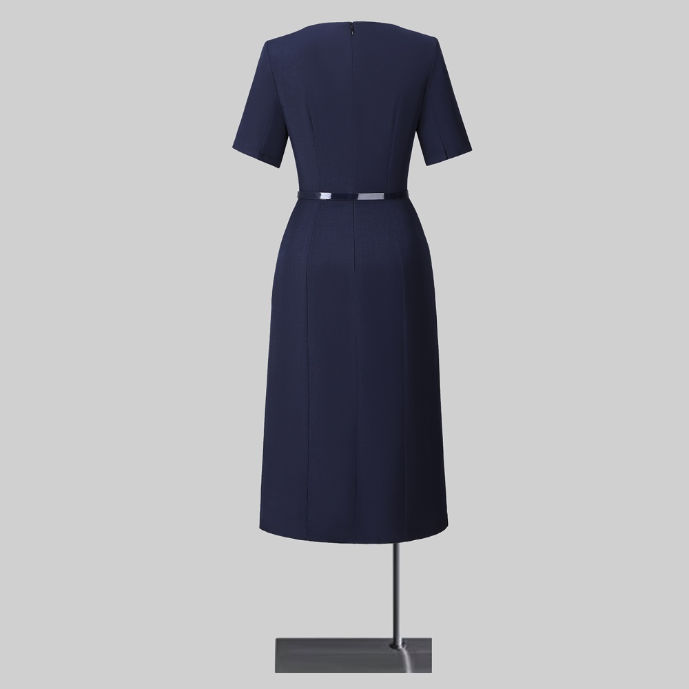 Summer thin Casual profession with belt dress for women