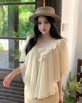 Stereoscopic V-neck summer tops sunscreen tender small shirt