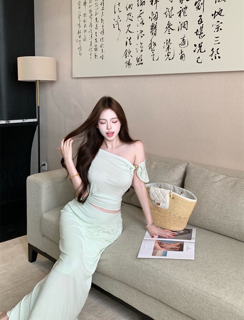 Loose France style strapless skirt 2pcs set