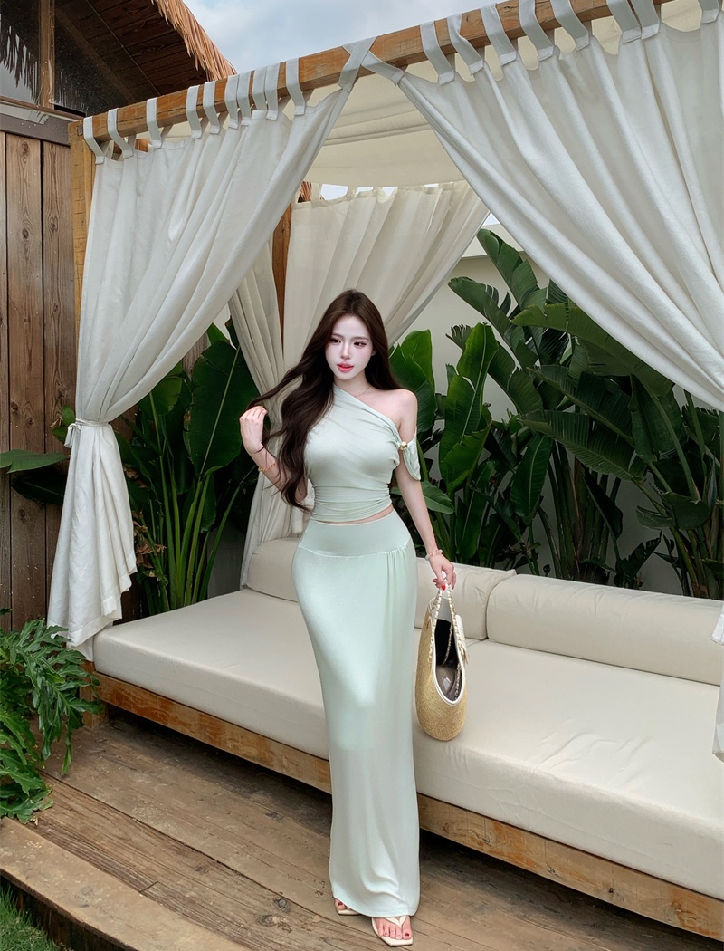 Loose France style strapless skirt 2pcs set