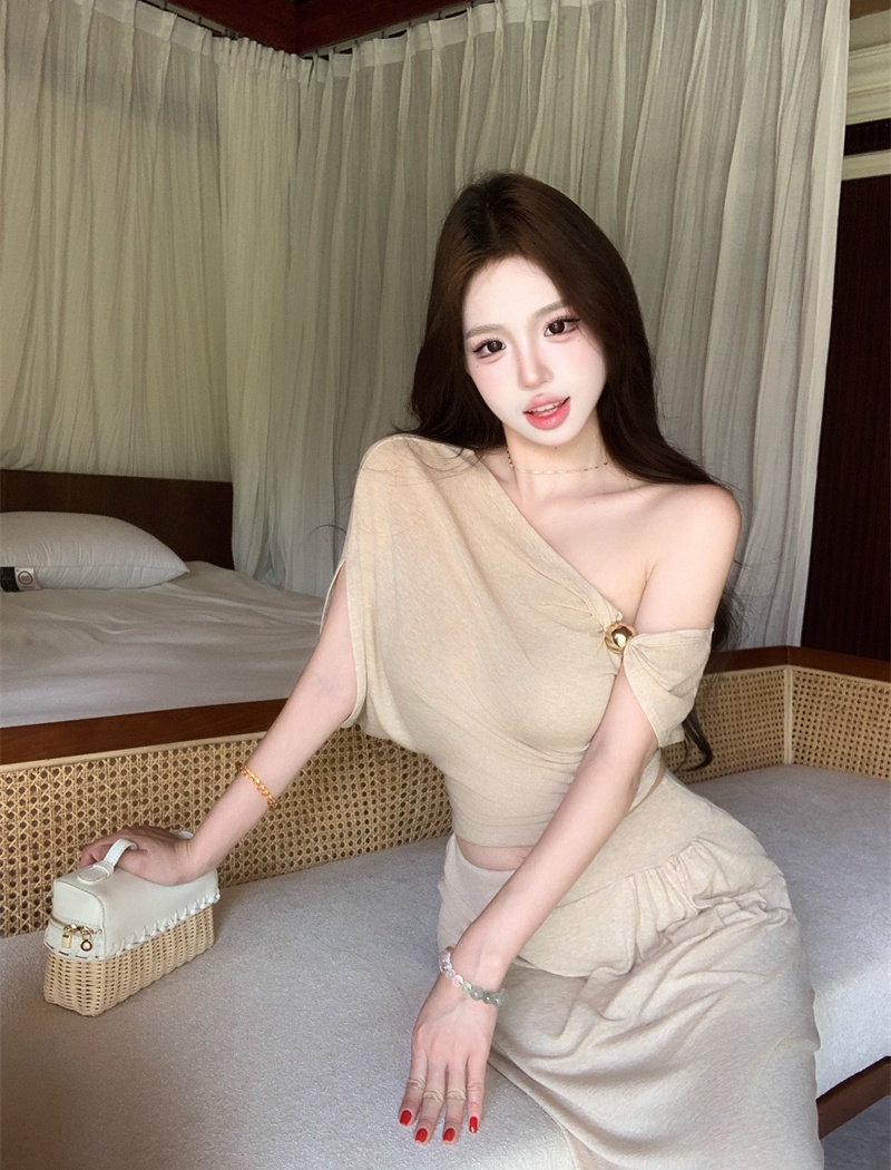 Loose France style strapless skirt 2pcs set