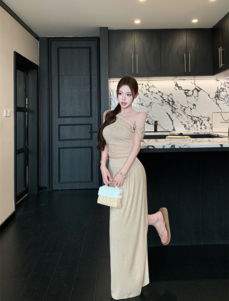 Loose France style strapless skirt 2pcs set