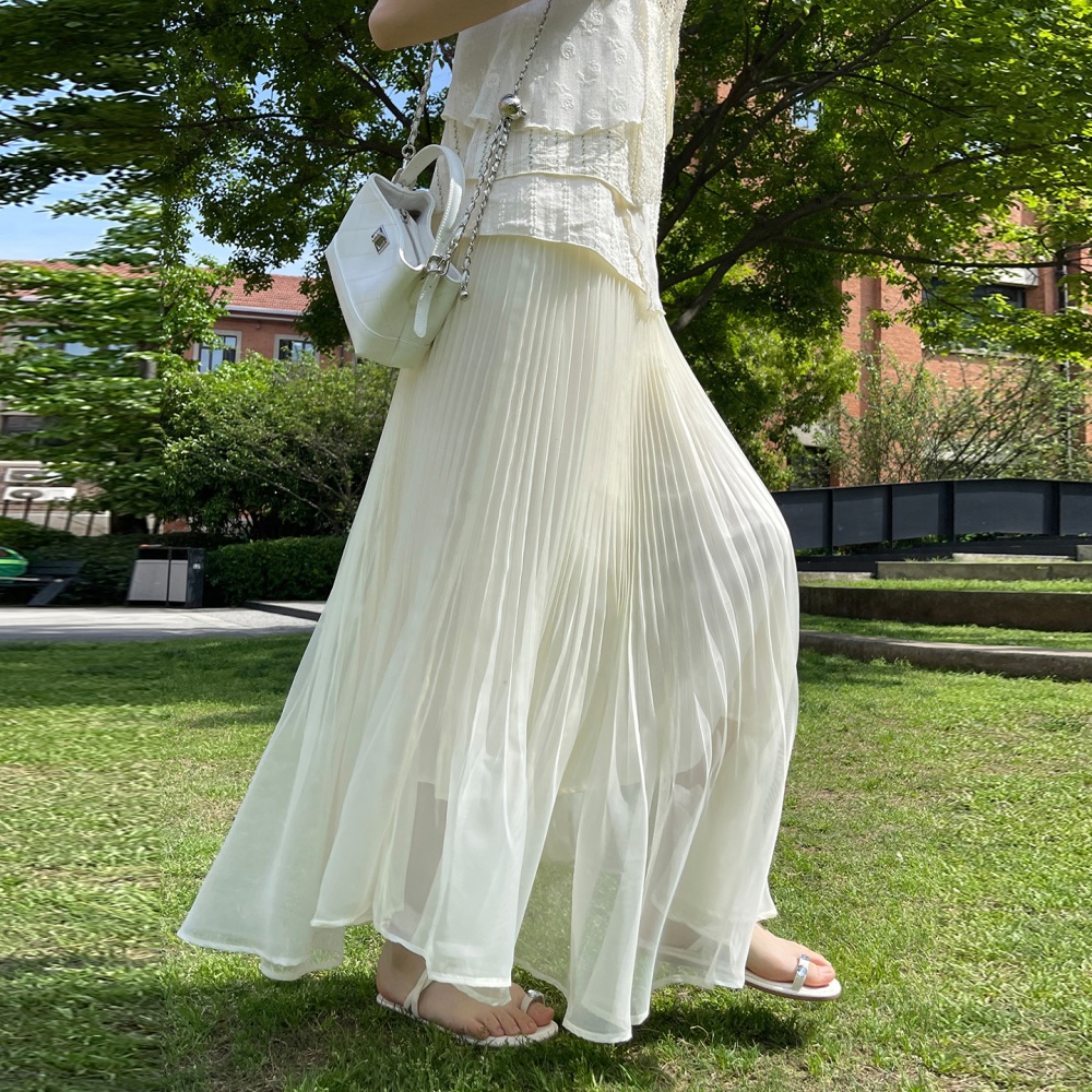 High waist summer A-line tender chiffon mermaid skirt