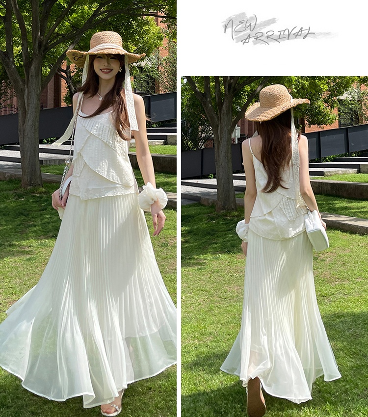High waist summer A-line tender chiffon mermaid skirt
