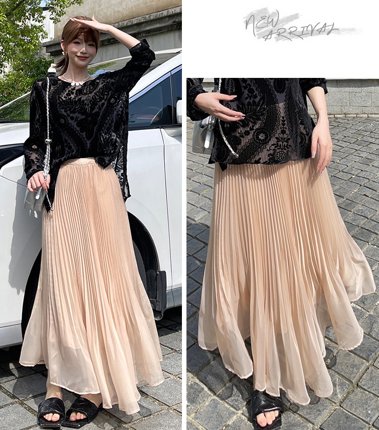 High waist summer A-line tender chiffon mermaid skirt