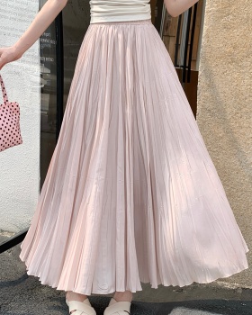 Elegant pleated skirt summer long dress for women