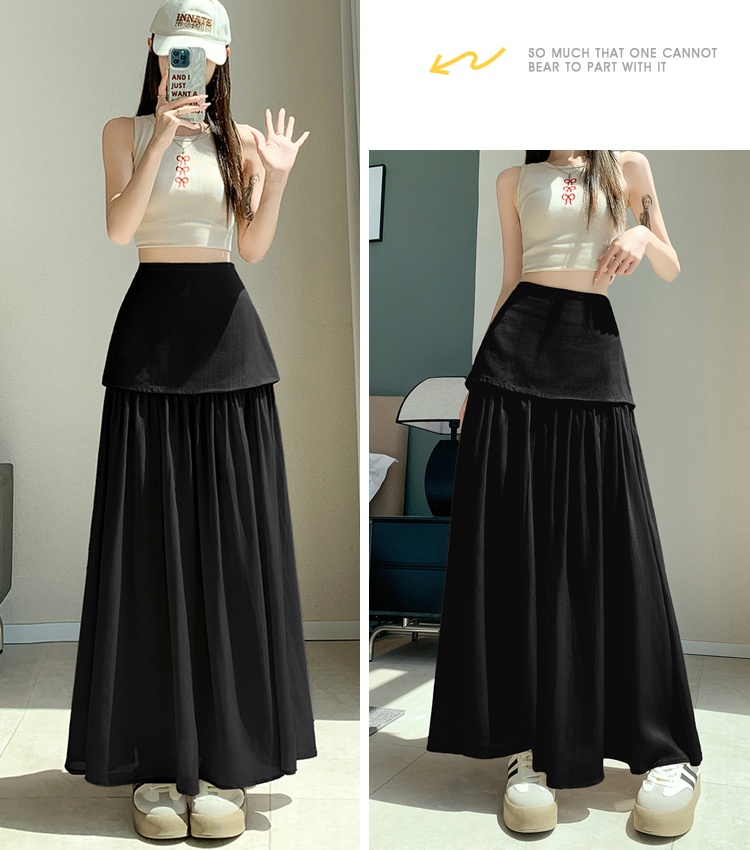 A-line drape long dress summer slim skirt for women