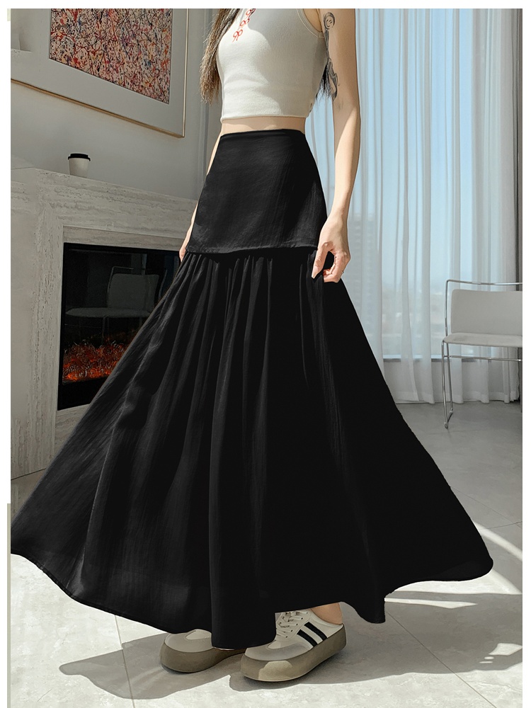 A-line drape long dress summer slim skirt for women