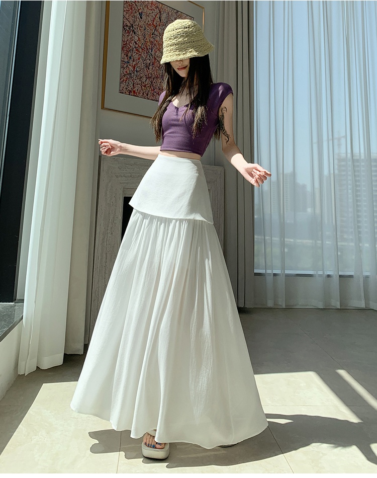 A-line drape long dress summer slim skirt for women