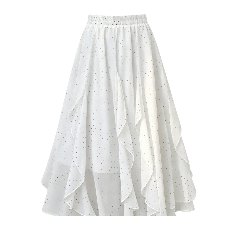 Casual summer long dress polka dot skirt for women