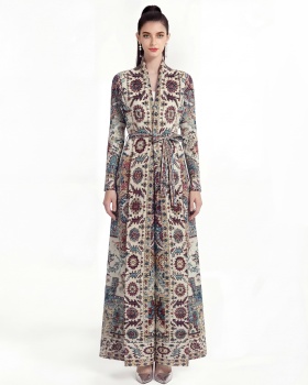 Printing fold Bohemian beach dress loose large yard coat