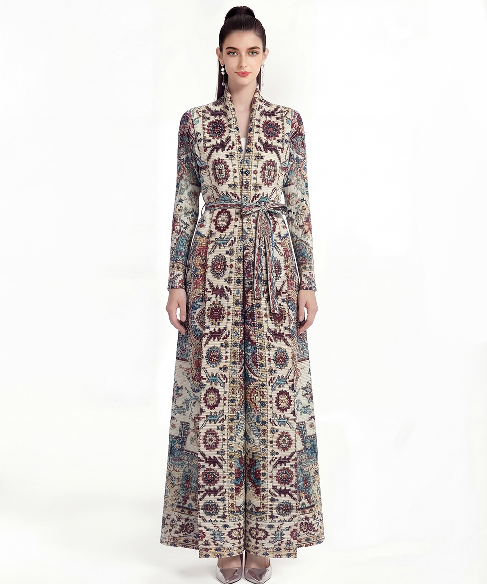 Printing fold Bohemian beach dress loose large yard coat