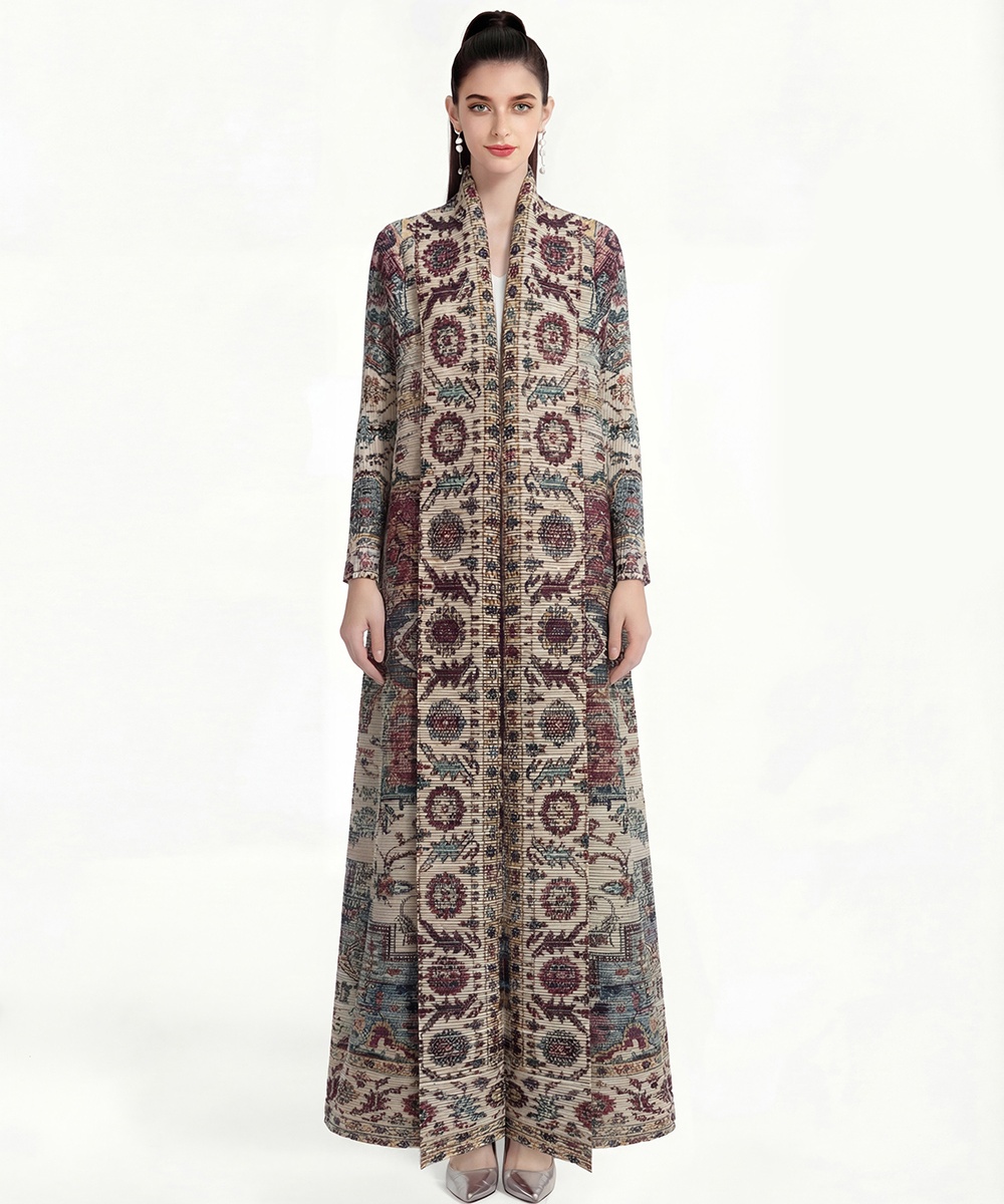 Printing fold Bohemian beach dress loose large yard coat