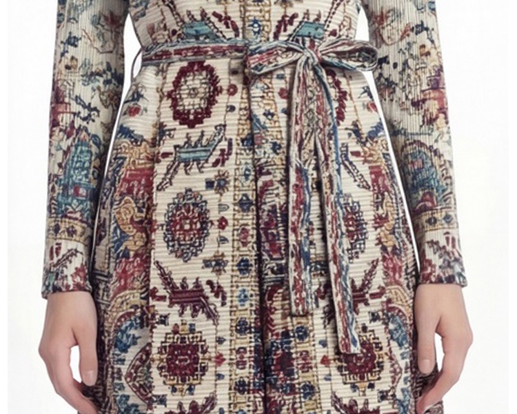 Printing fold Bohemian beach dress loose large yard coat
