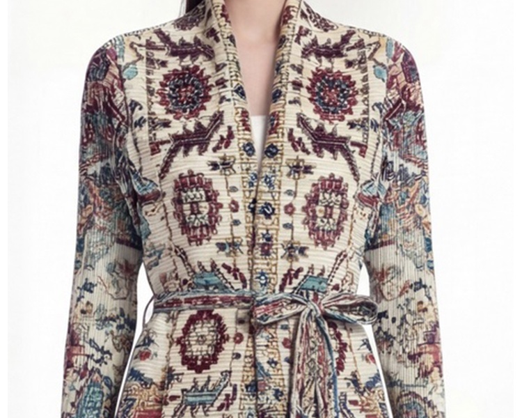 Printing fold Bohemian beach dress loose large yard coat