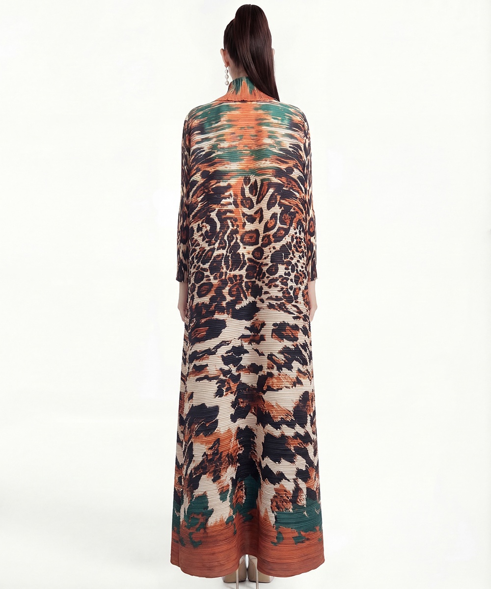 Loose large yard coat printing Bohemian beach dress