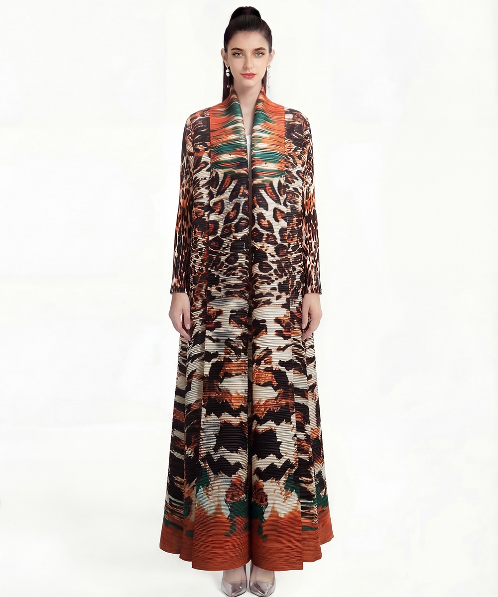 Loose large yard coat printing Bohemian beach dress