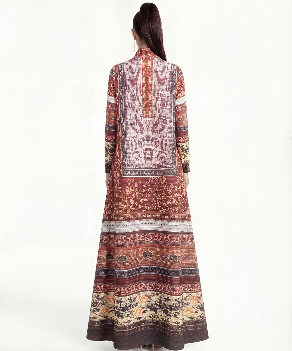 Loose printing coat fold large yard Bohemian beach dress
