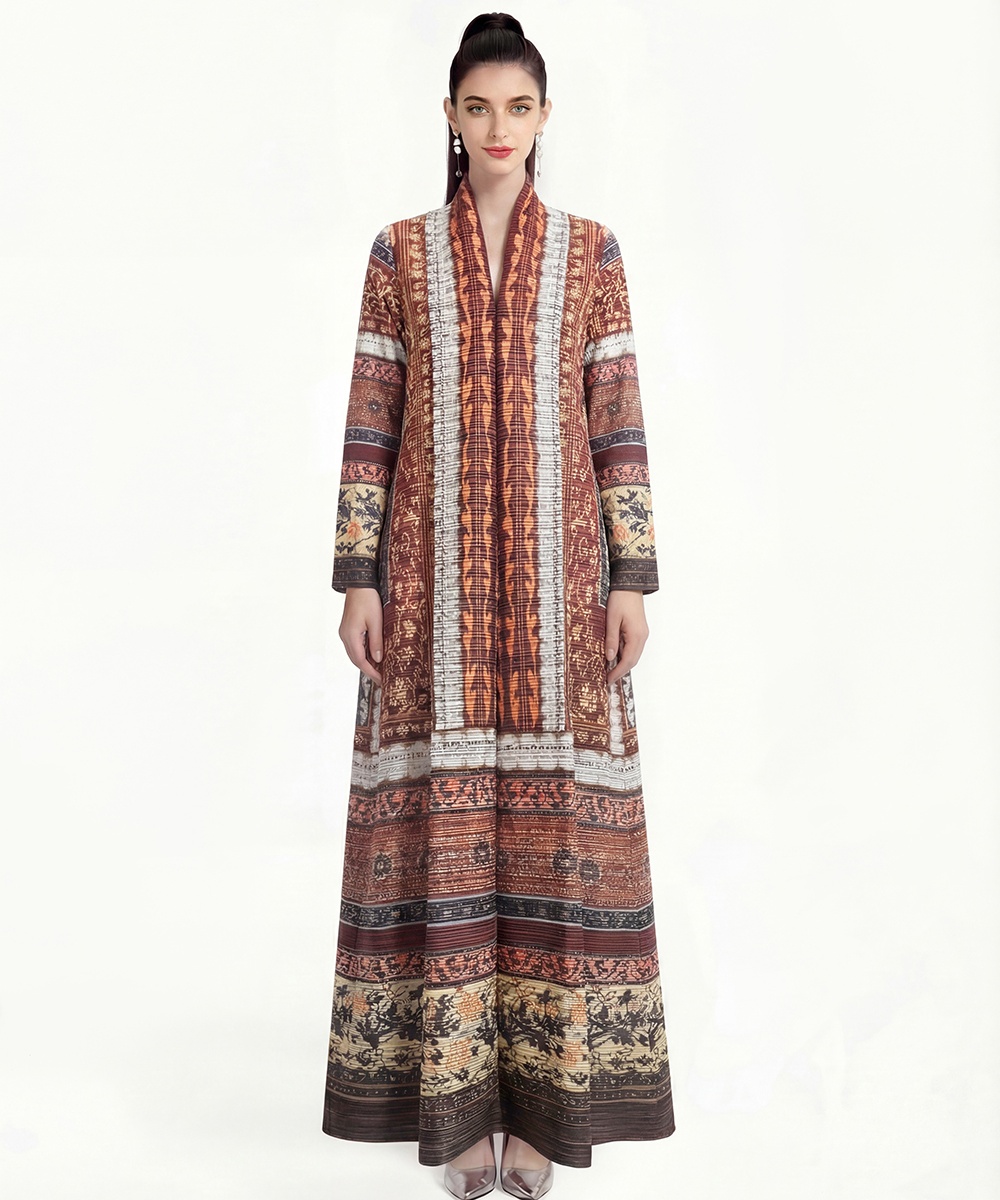 Loose printing coat fold large yard Bohemian beach dress