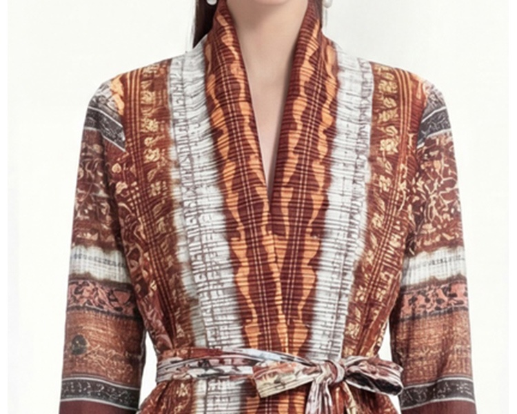Loose printing coat fold large yard Bohemian beach dress