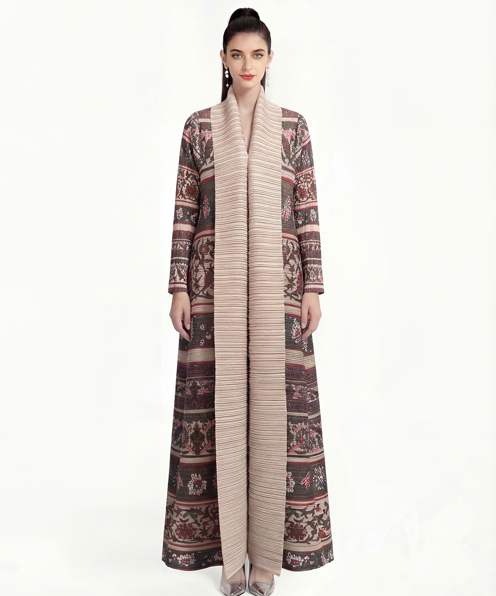 Loose printing coat fold Bohemian beach dress