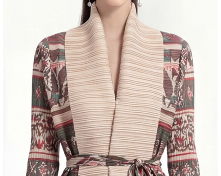 Loose printing coat fold Bohemian beach dress