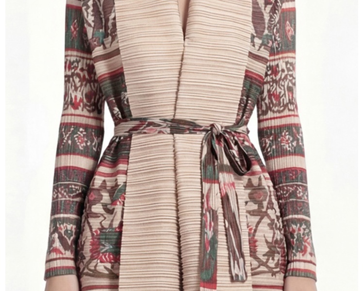 Loose printing coat fold Bohemian beach dress