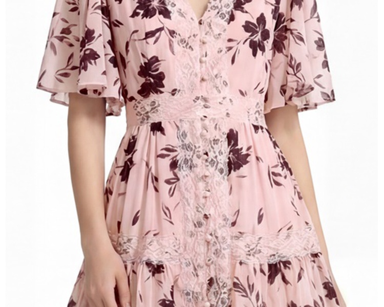 Printing lace cake dress