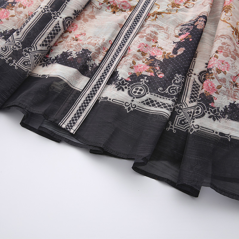 Classical single-breasted spring dress printing long corset