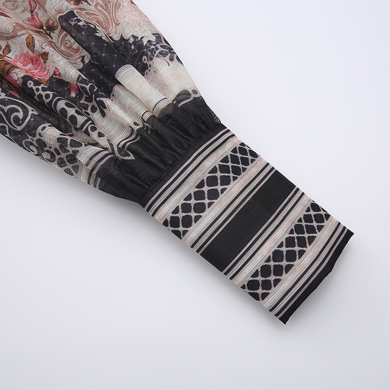 Classical single-breasted spring dress printing long corset