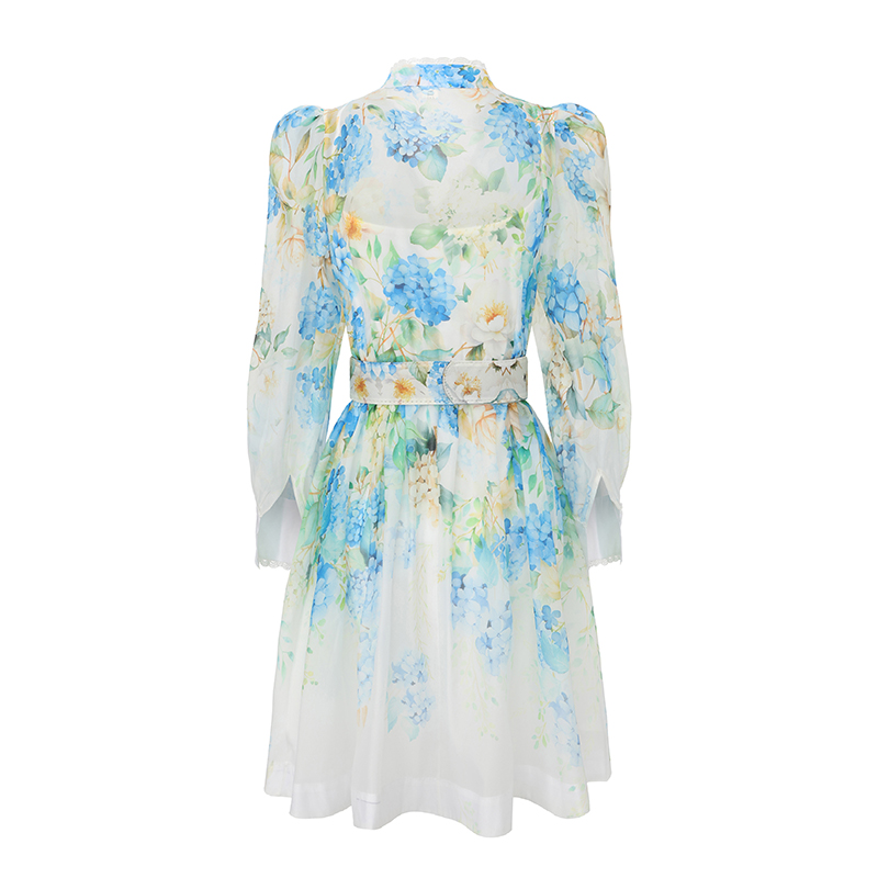 Lace short spring and summer flowers painting dress