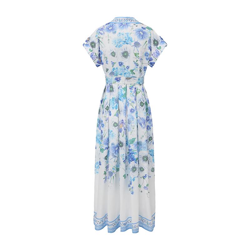 Painting flowers spring long dress