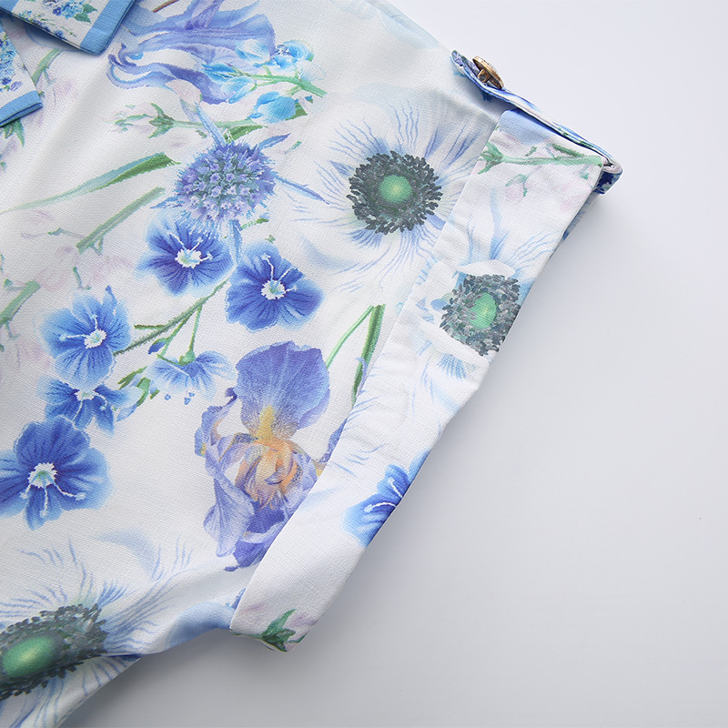 Painting flowers spring long dress