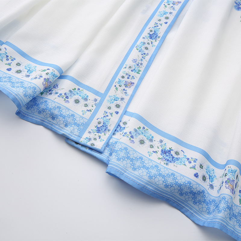 Painting flowers spring long dress