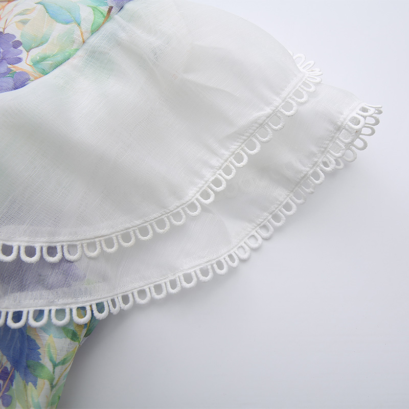 Vacation splice long lace spring and summer dress