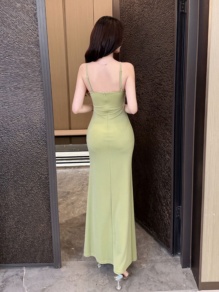 Show young night show dress overalls nightclub long dress