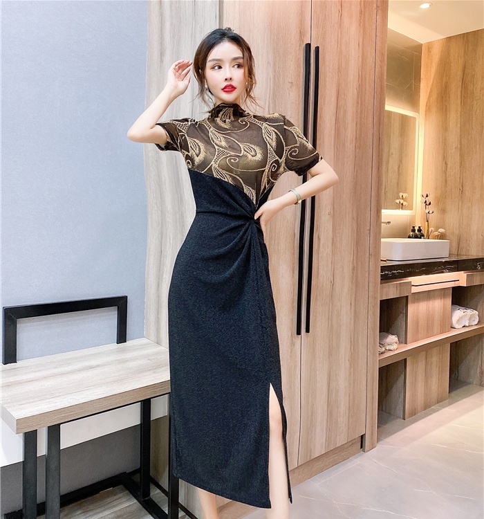 Temperament formal dress printing dress