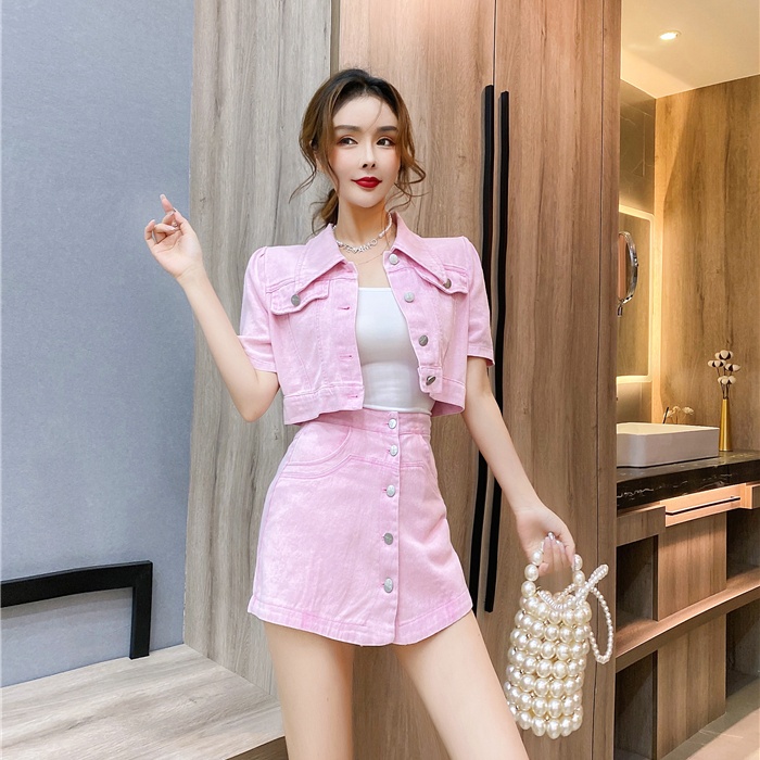 Temperament slim culottes Western style summer tops 2pcs set